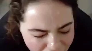 Sloppy blowjob and facial