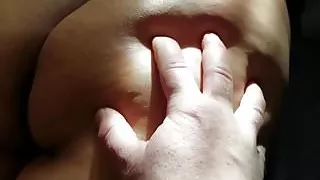 Rubbing my Rican Wifey fat ass close up