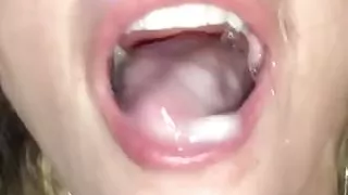 Face fuck cumslut eating cum