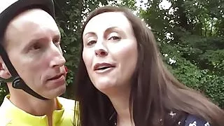 Assfucked UK milf in stockings jizzed on bum