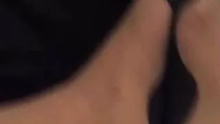 Cock cumming on Nylon Feet