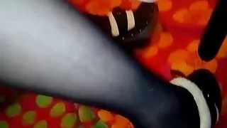 cum nylons legs heels