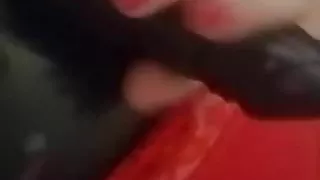 Ebenholz, Latexsex, Höschen, Gummi, Strapon, Ehefrau