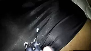 Cum on Juicy Lucy's sexy black panties