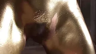 Strange japanese gold fetish with hot babe giving footjob