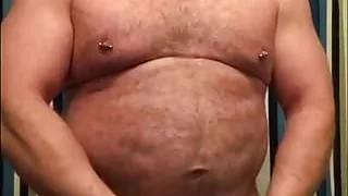 Sexy Daddy Bear Jerking Off In the Bathroom