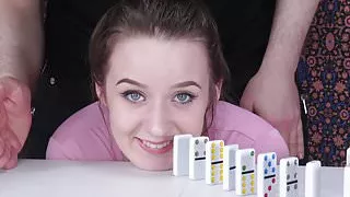 Face Fucking Dominoes, with face slapping and ass eating