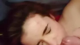 Amateur blowjob facial