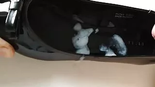 Sperma schwarzer Glanz flacher Schuh