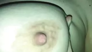 Nipple pull on her big floppy tits!
