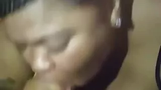 chubby ebony doll showing her blowjob  skills