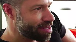 Older bearded hunk enjoys in slamming young stud's asshole