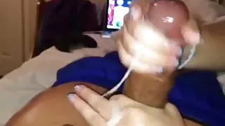 she strokes every inch of my bbc