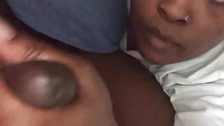 Girlfriend sucking bbc tip