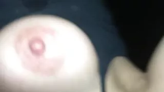 Horny slut showing her boobs