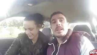 Ignacio Santos and Laura in the Car
