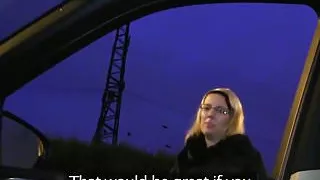 Blonde euro pussy fucks doggystyle outside