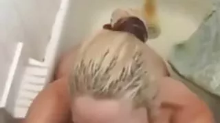 Giving his girlfriend a golden shower 2