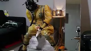 3 layers Latex 3 layers gloves Gasmask Self-bondage