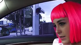 Slutty cum tasting teen picked up for a free POV ride