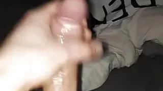 Me wanking with liked cock and precum