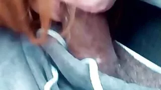 Dirty slut  deepthroats sucks and  swallows a black cock