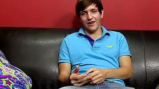 Gorgeous twink strokes his cock while dildoing his sweet ass