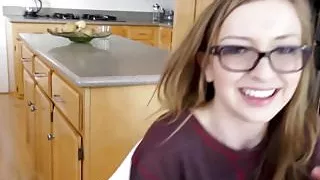 Sweet young stepdaughter sucking and fucking big cock in POV