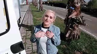 Public fucking with big titted teen Rossella Visconti and tr
