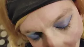 Sissy crossdresser Annette sucks,takes a load, gets pounded