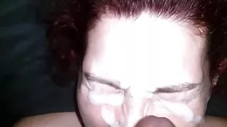Face covered in cum