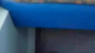 His stinky pink socks on the bus tease