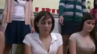 Strapon banged lesbian babe gets hazed