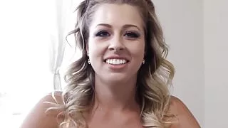 Blonde slut gets a thick cock to her throat and to gag