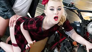 PINUP SEX - Gorgeous Misha Cross blows and rides biker dick