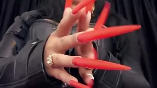 Long Red Polished Nails