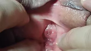 very close up of Lover Nicki,s shaved gaped pussy