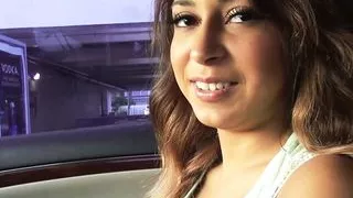 Busty Mexican teen rides a huge dick and eats cum in POV