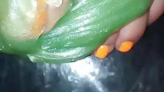 Foot fetish mistress slime pedicure toenails
