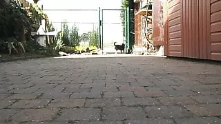 buiten met nieuwe schoenen