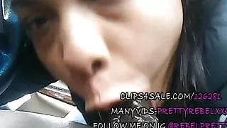 Pretty Rebel Gives Sloppy Head In The Car- DSLAF