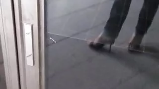 Walking out with sexy heels