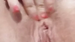 Playing with my pussy in his  bed