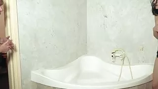 Old grandpa fucks innocent teen in bathroom and cums in her