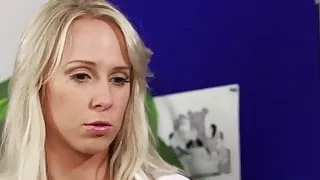 British spunk babe sucks cocks in threesome