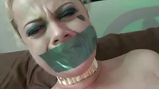 Nadia White is wrapped in plastic and groped