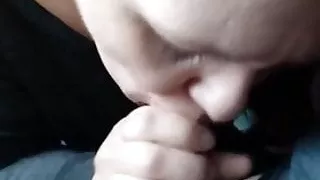 BBW car blowjob