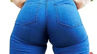 EPIC Deep CAMELTOE In TIGHT BLUE JEANS and With a BIGASS Cra