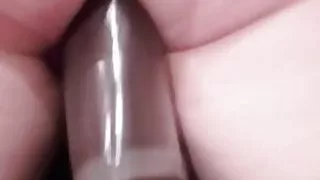 Fucking a big dildo & stretching my pussy