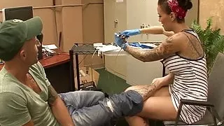 Sexy Tattoo Artist Blows And Fucks A Client